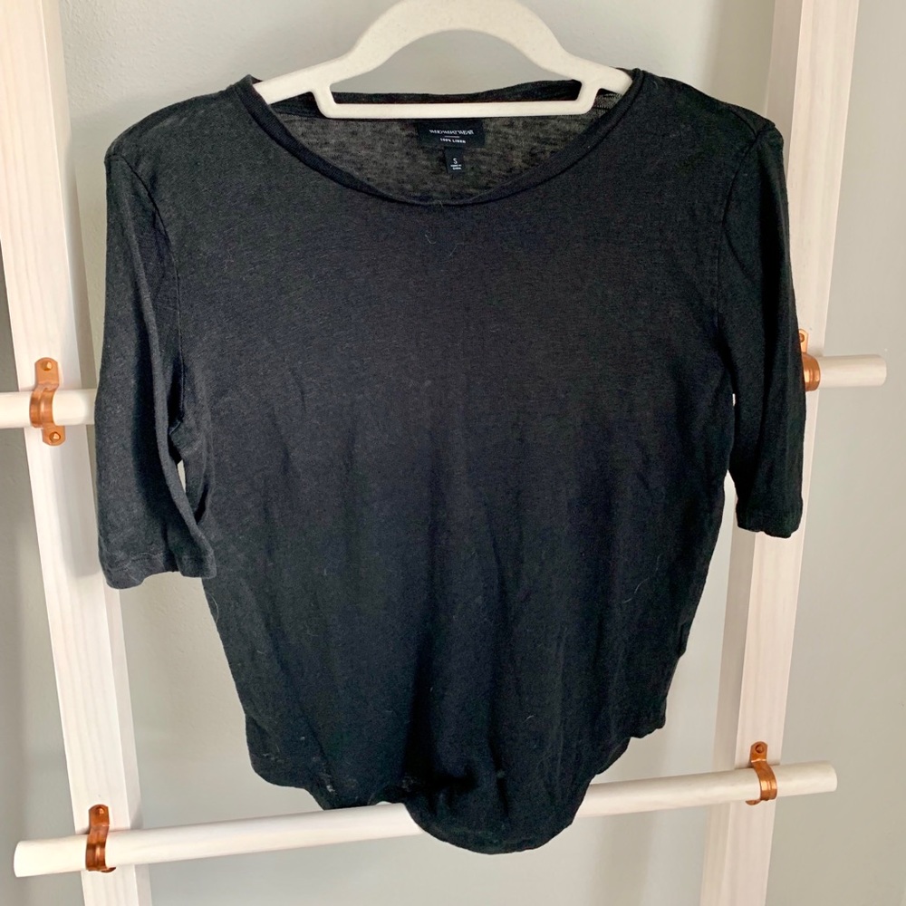 Who What Wear Basic Black Tee